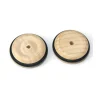 Roue en bois de 3.4 cm avec pneu caoutchouc noir