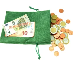 Sac 13 x 18 cm - velours épais vert avec cordon