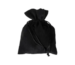 Sac 13 x 18 cm - velours épais NOIR avec cordon