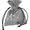 Sac argenté brillant 10 x 12,5 cm