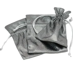 Sac argenté brillant 10 x 12,5 cm