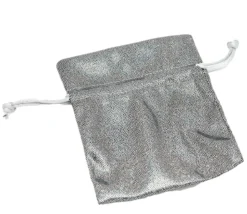 Sac argenté brillant 10 x 12,5 cm