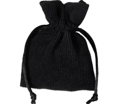 Sac noir velours épais avec cordon de serrage - 10 x 12.5 cm