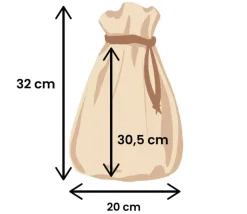 Sac tissu 32 x 20 cm SIMPLE ficelle séparée - 100 % coton