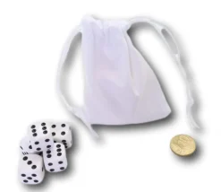 Sac tissu blanc de 9 x 8 cm avec cordon serrage - style velours