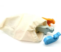 Sac tissu coton pour pions de jeux 28 x 18 cm