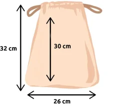 Sac tissu L 32 x 26 cm - sachet 100 % coton pour pions de jeux