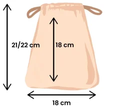 Sac tissu M+ 22 x 18 cm - sachet 100% coton pour pions de jeux