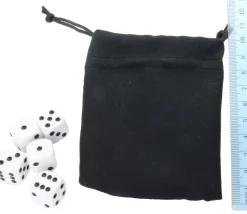 Sac tissu noir 9 x 8 cm avec cordon serrage - style velours