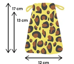 Sac velours effet léopard 17 x 12 cm marron noir