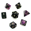 Set 7 dés multi-faces marbrés VIOLET/NOIR