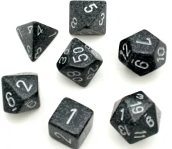 Set 7 dés multi-faces Ninja noir gris