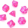 Set 7 dés multi-faces rose opaque