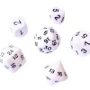 Set 6 dés multi-faces spéciaux opaque blanc