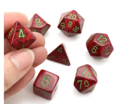 Set 7 dés multi-faces Speckled Strawberry rouge