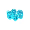 Set 7 dés multi-faces translucides bleus