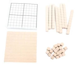 Set Base 10 bois - centaine dizaines et unités - 29 pièces