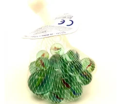 Set de 20 Billes en verre pour jeu + 1 calot en filet