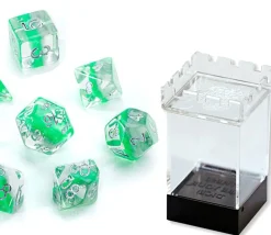 Set de 7 dés multifaces Eclipse vert