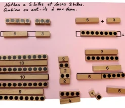 Set de 40 réglettes en bois conçues pour la méthode Cap maths, éditée par HATIER - Classe CP/CE1