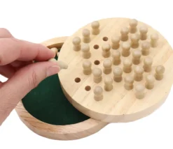 Solitaire voyage rond en bois 12 cm