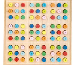Sudoku en bois couleurs et chiffres