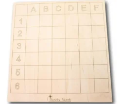 Tableau à double entrée en bois 24.5 x 26 cm