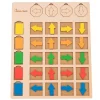 Tableau de logique en bois couleurs et orientation - Jeu éducatif