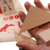 Tangram carré puzzle en bois naturel