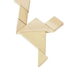 Tangram carré puzzle en bois naturel