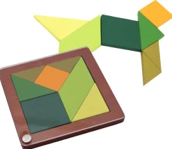 Tangram coloré avec sous-verre