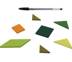 Tangram coloré avec sous-verre