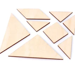 Tangram en bois brut CP de 10 x 10 cm - jeu à décorer