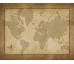 Tapis Carte du monde 40 x 60 cm parchemin pour jeux