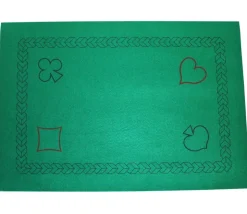 Tapis cartes 48 x 70 cm vert décor atouts feutrine dos latex