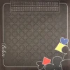 Tapis cartes Belote 60 X 60 cm noir grille points avec déco pique