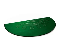 Tapis de jeu BlackJack vert 140 x 70 mm