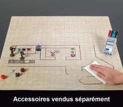 Tapis de jeu recto-verso battlemap carré et hexagone effaçable plateau 66 x 60 cm