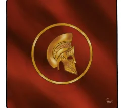 Tapis de jeux 40 x 40 cm rouge Casque doré