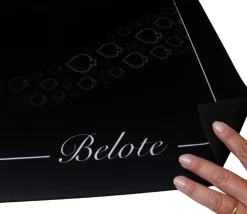 Tapis jeu 60 x 60 cm Belote avec grille noir Pique Forest