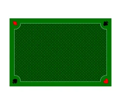 Tapis jeu 40 x 60 cm Vert Classique 4 coins : Pique coeur trèfle carreau