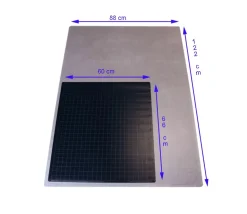 Tapis jeu recto noir - verso gris Megamat carré effaçable plateau 122 x 88 cm