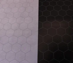 Tapis jeu recto Noir- verso Gris Megamat hexagone effaçable plateau 122 x 88 cm