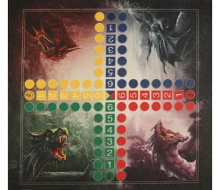 Tapis souple jeu petits chevaux Dragons 50 x 50 cm sans pions