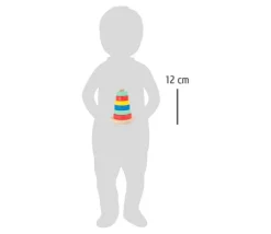 Tour à empiler en bois avec anneaux