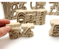 Tour des nombres - bois recyclé 34 pièces naturelles