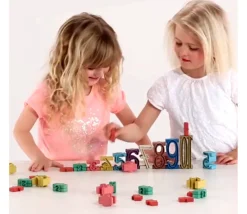Tour des nombres Couleurs Montessori- bois recyclé 34 pièces