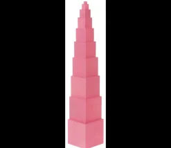 Tour Rose Montessori - 10 cubes en bois