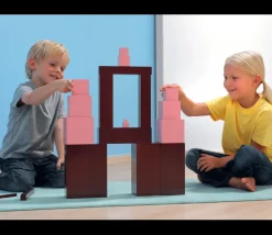 Tour Rose Montessori - 10 cubes en bois