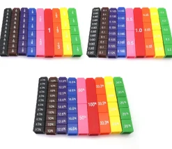 Tours des équivalences fractions - 51 cubes encastrables